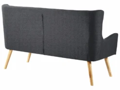 Canapé Banquette 2 Places En Tissu Noir SKIBBY -Meubles Soldes Boutique canape 11776991