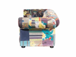 Canapé 3 Places Patchwork En Tissu Jaune CHESTERFIELD -Meubles Soldes Boutique canape 11780919