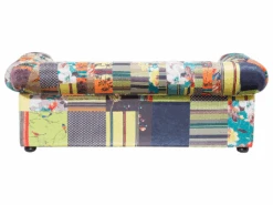 Canapé 3 Places Patchwork En Tissu Jaune CHESTERFIELD -Meubles Soldes Boutique canape 11780921