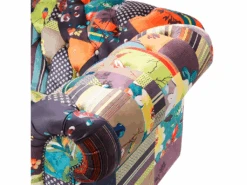 Canapé 3 Places Patchwork En Tissu Jaune CHESTERFIELD -Meubles Soldes Boutique canape 11780925