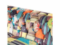 Canapé 3 Places Patchwork En Tissu Jaune CHESTERFIELD -Meubles Soldes Boutique canape 11780929