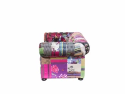 Canapé 3 Places Patchwork Bordeaux Violet CHESTERFIELD -Meubles Soldes Boutique canape 11782113