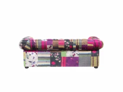 Canapé 3 Places Patchwork Bordeaux Violet CHESTERFIELD -Meubles Soldes Boutique canape 11782115
