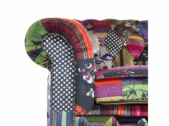 Canapé 3 Places Patchwork Bordeaux Violet CHESTERFIELD -Meubles Soldes Boutique canape 11782125