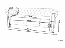 Canapé 3 Places En Tissu Beige Avec Pieds Droits CHESTERFIELD -Meubles Soldes Boutique canape 11783421