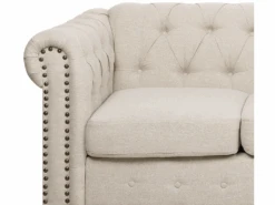 Canapé 3 Places En Tissu Beige Avec Pieds Droits CHESTERFIELD -Meubles Soldes Boutique canape 11783427