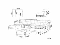 Canapé Panoramique Convertible En Tissu Marron Foncé 5 Places Avec Pouf ABERDEEN -Meubles Soldes Boutique canape 11919327