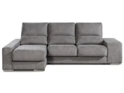 Canapé D'angle Gauche Relax En Tissu Gris Avec Têtières FERNANDO -Meubles Soldes Boutique canape 11930707