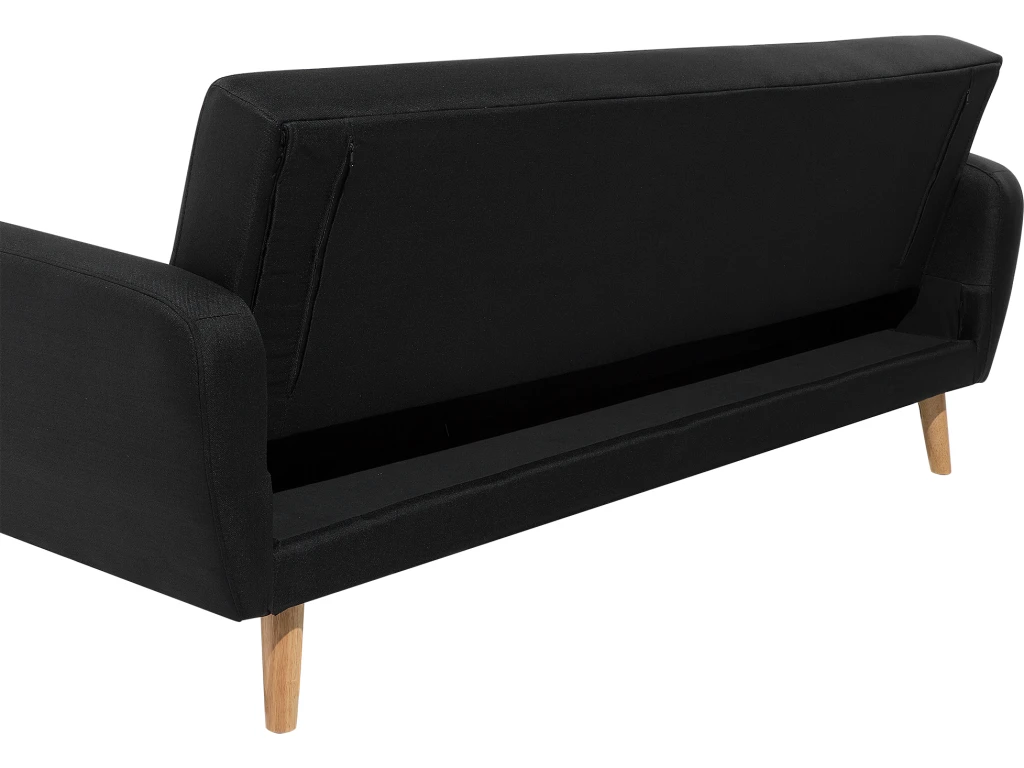 Canapé Convertible 3 Places En Tissu Noir FLORLI 10 Canapé Convertible 3 Places En Tissu Noir FLORLI – Image 8