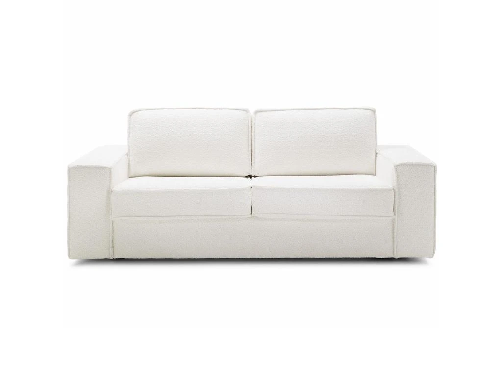 Canapé Convertible 3 Places En Tissu Bouclé écru - Ouverture Express - Couchage Quotidien - Matelas HD 140 X 190 - Dario 6 Canapé Convertible 3 Places En Tissu Bouclé écru - Ouverture Express - Couchage Quotidien - Matelas HD 140 X 190 - Dario – Image 4