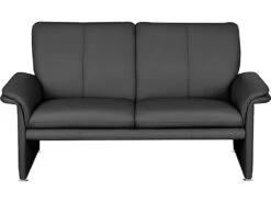 Canapé 2 Places En 100% Tout Cuir Italien Vachette COMO, Noir