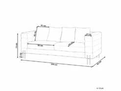 Canapé 3 Places Bouclé Blanc GRANNA -Meubles Soldes Boutique canape 12309457