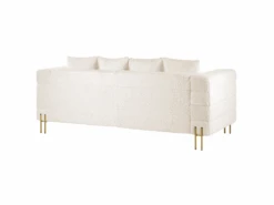 Canapé 3 Places Bouclé Blanc GRANNA -Meubles Soldes Boutique canape 12309461