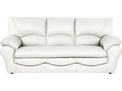 Canapé 3 Places En 100% Tout Cuir Italien Vachette OSATIS, Couleur Ivoire