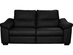 Canapé 2 Places En 100% Tout Cuir épais Italien Vachette HAMBOURG, Couleur Noir