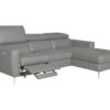 Canapé D'angle En Cuir Italien De Luxe 5 Places BOTERO, Avec Relax électrique, Gris Clair, Angle Droit -Meubles Soldes Boutique canape 12328487