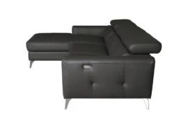 Canapé D'angle En Cuir Italien De Luxe 5 Places BOTERO, Avec Relax électrique, Noir, Angle Gauche -Meubles Soldes Boutique canape 12328503