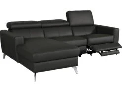 Canapé D'angle En Cuir Italien De Luxe 5 Places BOTERO, Avec Relax électrique, Noir, Angle Gauche -Meubles Soldes Boutique canape 12328507