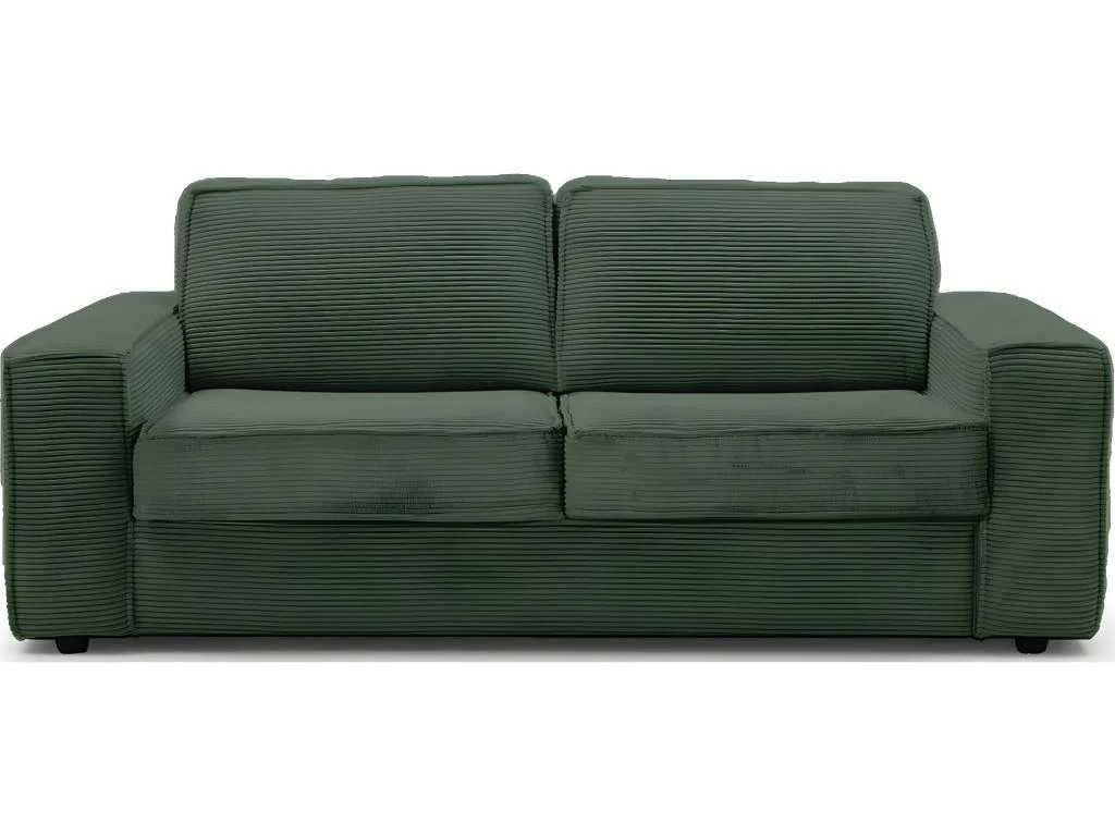 Canapé Convertible 3 Places En Velours Côtelé Vert - Ouverture Express - Couchage Quotidien - Matelas HD 140 X 190 - Dario 3 Canapé Convertible 3 Places En Velours Côtelé Vert - Ouverture Express - Couchage Quotidien - Matelas HD 140 X 190 - Dario