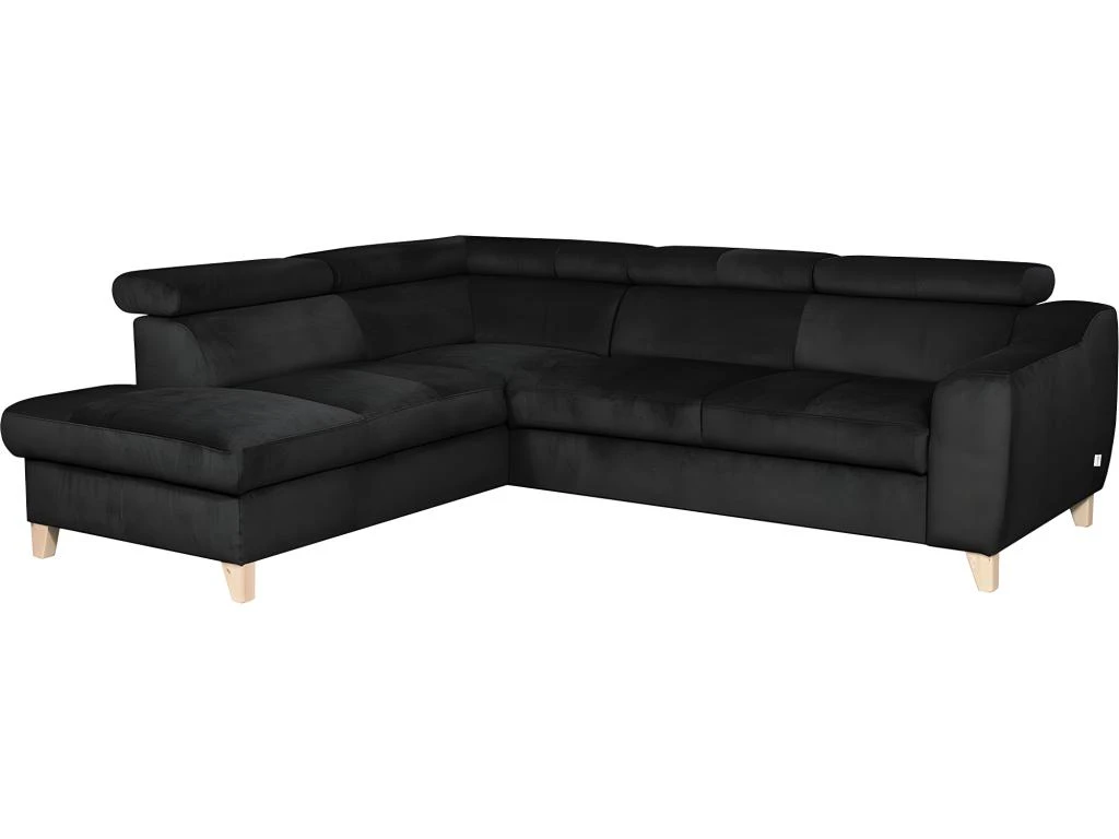 Canapé D'angle En Tissu Luxe 5 Places, ASHLEY, Noir, Angle Gauche (vu De Face) 4 Canapé D'angle En Tissu Luxe 5 Places, ASHLEY, Noir, Angle Gauche (vu De Face) – Image 2