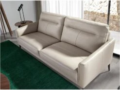 Canapé 3 Places En Cuir Gris Et Acier 6138 ANGEL CERDA 16 Canapé 3 Places En Cuir Gris Et Acier 6138 ANGEL CERDA -Meubles Soldes Boutique canape 12386317