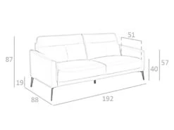 Canapé 3 Places En Cuir Gris Et Acier 6138 ANGEL CERDA 17 Canapé 3 Places En Cuir Gris Et Acier 6138 ANGEL CERDA -Meubles Soldes Boutique canape 12386319