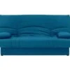 DREAM Banquette Clic Clac 3 Places - Tissu Bleu Canard - Slyle Contemporain - L 190 X P92 Cm