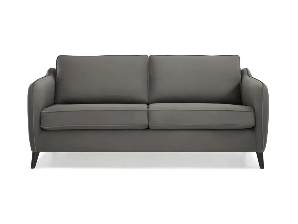HEXAGONE Canape Convertible 3 Places - Velours Gris - L 182 X P 85 X H 97 Cm - CLYDE 3 HEXAGONE Canape Convertible 3 Places - Velours Gris - L 182 X P 85 X H 97 Cm - CLYDE