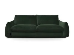 Canape Fixe 3 Places TYFA - Velours Vert Bouteille - L 231 X P 102 X H 78 Cm - HEXAGONE