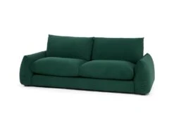 Canape Fixe 3 Places TYFA - Velours Vert Bouteille - L 231 X P 102 X H 78 Cm - HEXAGONE -Meubles Soldes Boutique canape 12510929