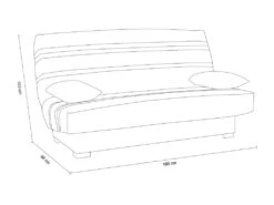 Banquette Clic Clac 3 Places - Matelas 17 Cm - Tissu Gris Anthracite - L199 X P96 X H103 Cm - CHLoe -Meubles Soldes Boutique canape 12511147