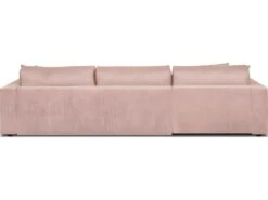 Canapé D'angle à Droite Convertible 5 Places En Velours Côtelé Rose Pâle Avec Coffre De Rangement - Robin -Meubles Soldes Boutique canape 12511241