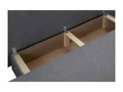 TEIJO Banquette Convertible 3 Places + Coffre De Rangement - Pieds Bois Clair - Tissu Gris Clair - L187 X P 91 X H 82 Cm -Meubles Soldes Boutique canape 12511283