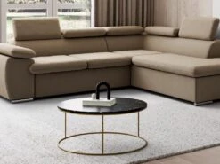 Canapé D'angle Convertible En Tissu Avec Coffre De Rangement FABIEN - Beige - Angle Droit -Meubles Soldes Boutique canape 12520271