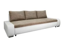 Canapé Convertible 3 Places Avec Coffre Joakim Beige Et Blanc