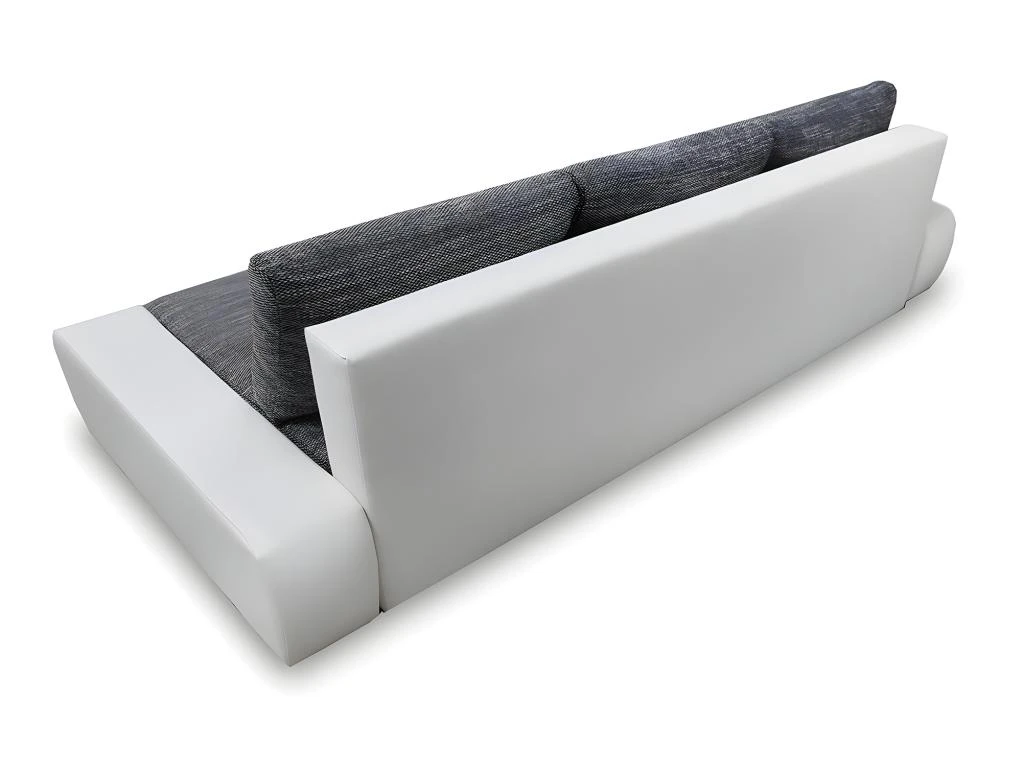 Canapé Convertible 3 Places Avec Coffre Joakim Gris Et Blanc 7 Canapé Convertible 3 Places Avec Coffre Joakim Gris Et Blanc – Image 5