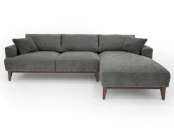 Canapé D'angle Droit En Tissu Gris JOSEFA -Meubles Soldes Boutique canape 12593693