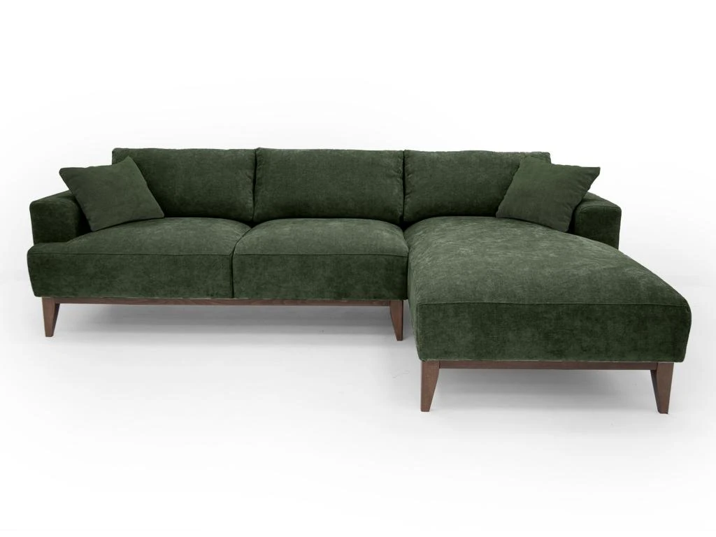 Canapé D'angle Droit En Tissu Vert Sapin JOSEFA 5 Canapé D'angle Droit En Tissu Vert Sapin JOSEFA – Image 3