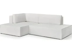 Canapé D'angle à Gauche Convertible 3 Places Avec Coffre En Tissu Bouclé écru - Barani -Meubles Soldes Boutique canape 12598593