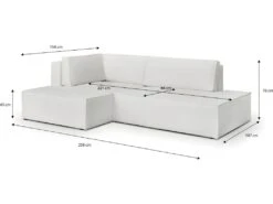 Canapé D'angle à Gauche Convertible 3 Places Avec Coffre En Tissu Bouclé écru - Barani -Meubles Soldes Boutique canape 12598595