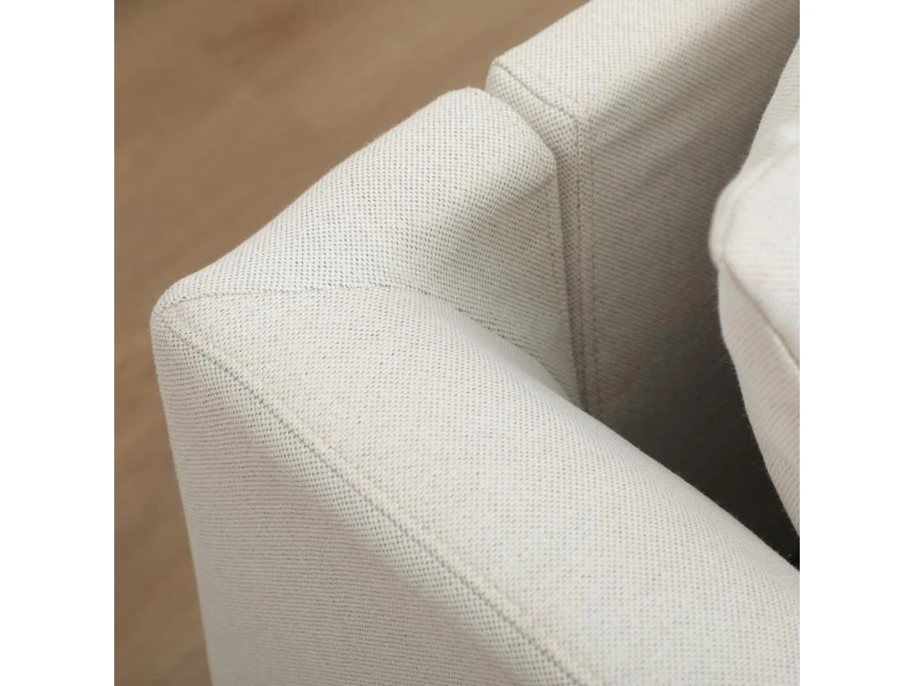 Canapé 3 Places Design Contemporain 4 Coussins Dossiers Piètement Acier Noir Revêtement Aspect Lin Crème 7 Canapé 3 Places Design Contemporain 4 Coussins Dossiers Piètement Acier Noir Revêtement Aspect Lin Crème – Image 5