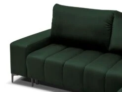 Canapé D'angle Convertible Et Réversible En Velours Vert DIALLA -Meubles Soldes Boutique canape 12697161