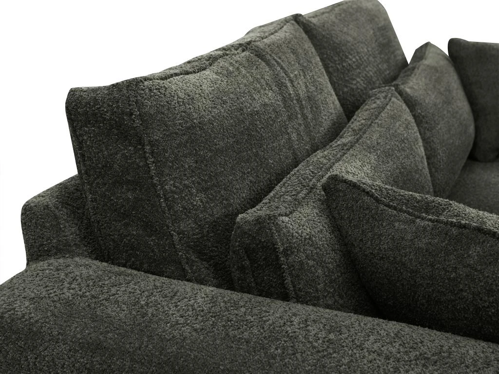 Canapé 3 Places En Tissu Bouclette Gris Anthracite MONDOVI 7 Canapé 3 Places En Tissu Bouclette Gris Anthracite MONDOVI – Image 5