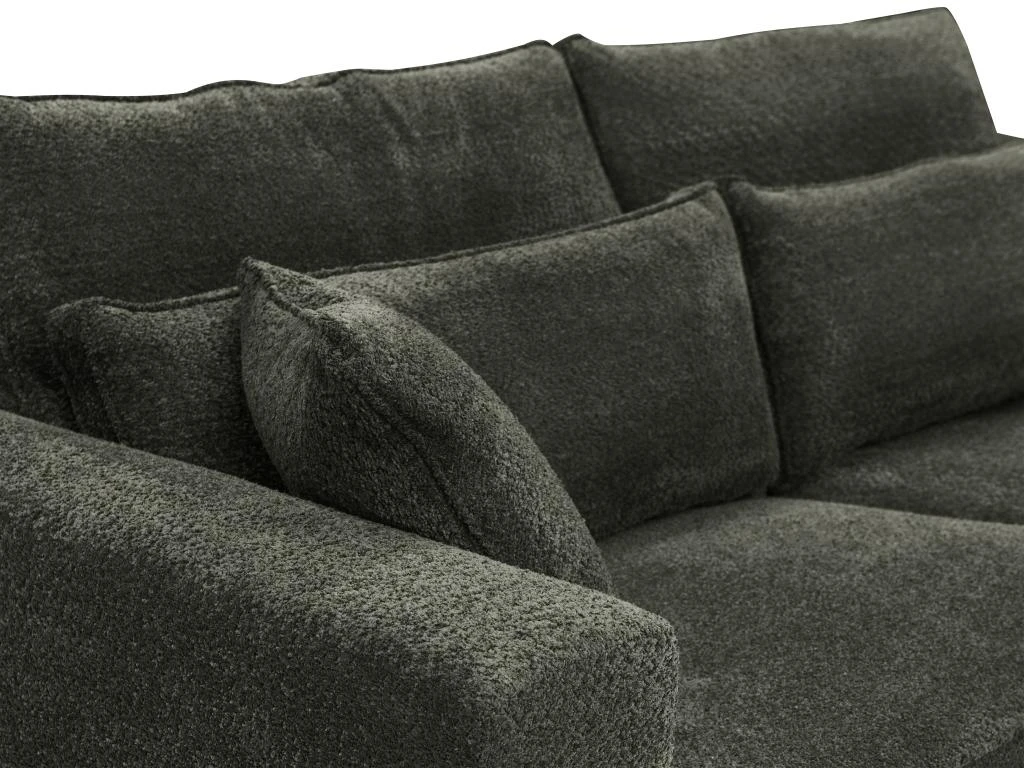 Canapé 3 Places En Tissu Bouclette Gris Anthracite MONDOVI 6 Canapé 3 Places En Tissu Bouclette Gris Anthracite MONDOVI – Image 4