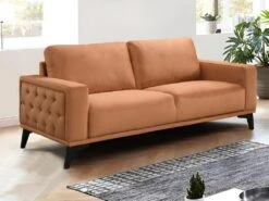 Canapé 3 Places En Velours Terracotta AZILIS 9 Canapé 3 Places En Velours Terracotta AZILIS -Meubles Soldes Boutique canape 12872823