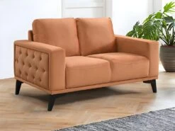 Canapés 3 Places Et 2 Places En Velours Terracotta AZILIS 17 Canapés 3 Places Et 2 Places En Velours Terracotta AZILIS -Meubles Soldes Boutique canape 12873655