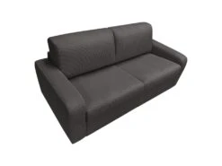 Canapé 3 Places Convertible Express En Velours Côtelé Gris Anthracite - Couchage 140 Cm - Matelas 18 Cm - BEVIS -Meubles Soldes Boutique canape 12929331