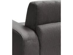 Canapé 3 Places Convertible Express En Velours Côtelé Gris Anthracite - Couchage 140 Cm - Matelas 18 Cm - BEVIS -Meubles Soldes Boutique canape 12929333