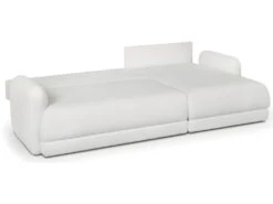 Canapé D'angle Droit 5 Places Convertible Avec Coffre De Rangement En Tissu Bouclettes écru - Giulia -Meubles Soldes Boutique canape 12952919