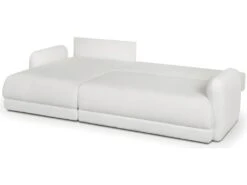 Canapé D'angle Gauche 5 Places Convertible Avec Coffre De Rangement En Tissu Bouclettes écru - Giulia -Meubles Soldes Boutique canape 12952939